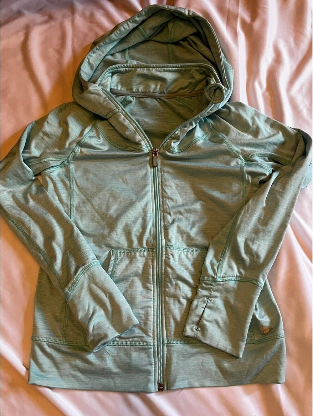 Mint green zip hoodie girls